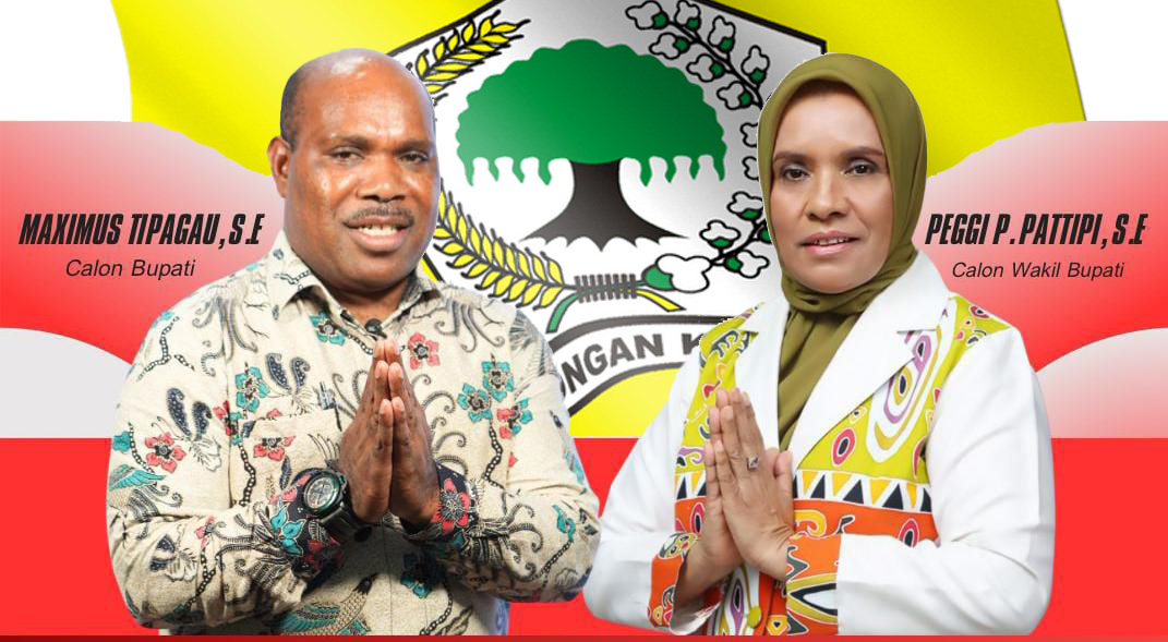 Pasangan calon Bupati dan Wakil Bupati Mimika 2024-2029, Maximus Tipagau dan Peggi Patricia Pattipi.
