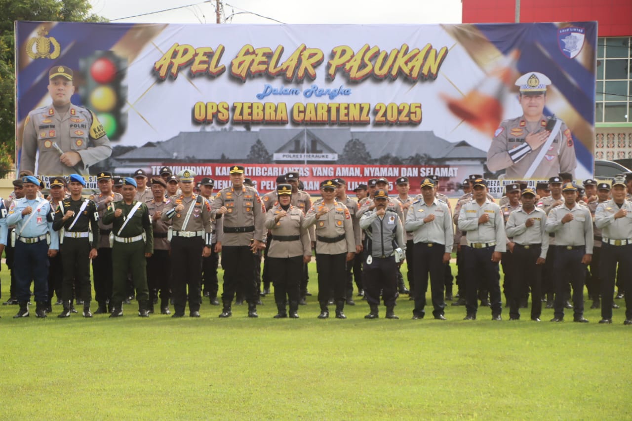 Apel Gelar Pasukan Operasi Zebra Cartenz 2025. Foto: Humas Polres Merauke