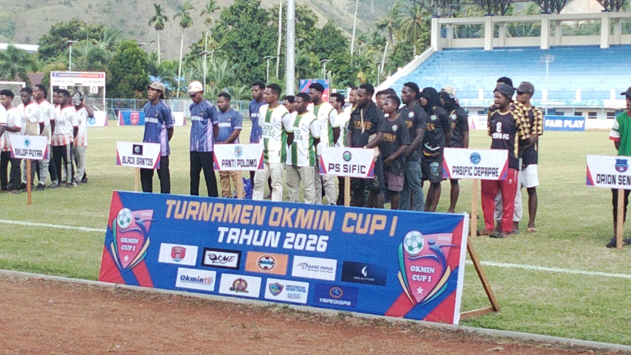 Pembukaan Okmin Cup 1 di Stadion Barnabas Youwe (Basyouwe), Distrik Sentani, Kabupaten Jayapura, Provinsi Papua. Foto: Istimewa.