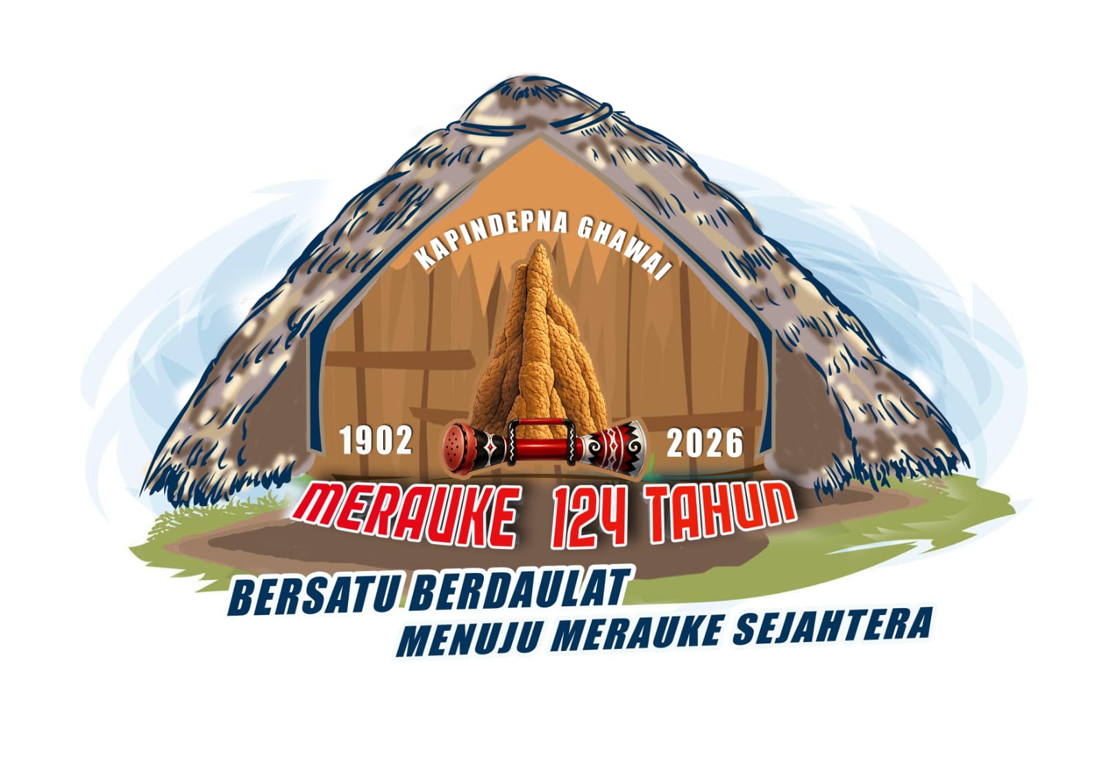 Logo HUT Merauke 124 tahun 2026. Foto: Istimewa.