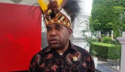Ketua Majelis Rakyat Papua (MRP) Provinsi Papua Tengah yang juga Ketua Asosiasi MRP se-Tanah Papua, Agustinus Anggaibak.