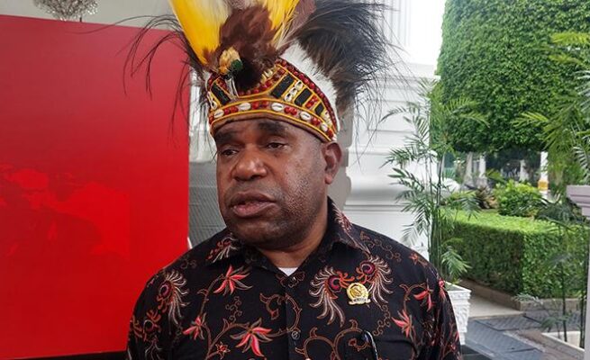 Ketua Majelis Rakyat Papua (MRP) Provinsi Papua Tengah yang juga Ketua Asosiasi MRP se-Tanah Papua, Agustinus Anggaibak.