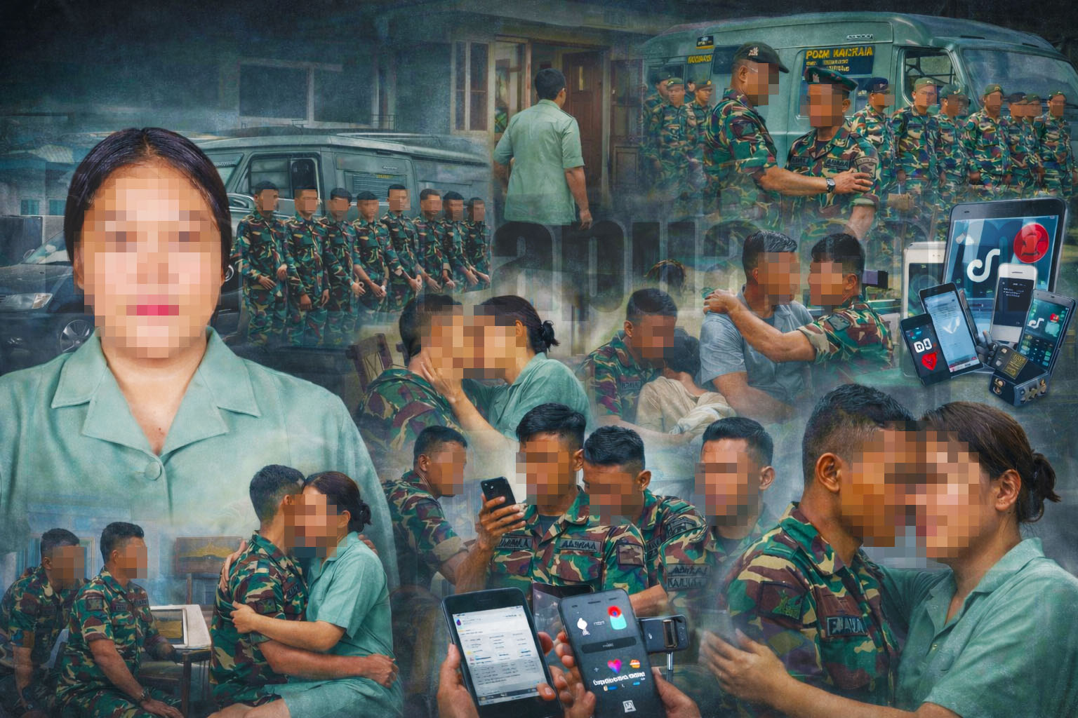Istri prajurit berinisial FSN bersama sejumlah oknum anggota TNI yang diduga terlibat dalam kasus dugaan perzinahan di lingkungan Yonif 756/WMS. (dok. Ilustrasi)