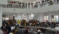 Masyarakat adat Suku Kimaima secara tegas menyatakan penolakan terhadap rencana masuknya program Proyek Strategis Nasional (PSN) di Pulau Kimaam, Kabupaten Merauke, Papua Selatan. Foto: Jamal/Bataspapua.com