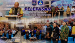 Pelepasan 145 mahasiswa penerima beasiswa afirmasi Papua Selatan. Foto: Istimewa