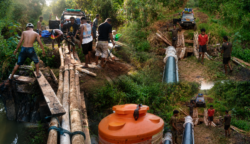 Potret kondisi jembatan di distrik Ngguti, Kabupaten Merauke, Papua Selatan. Foto: Istimewa