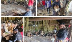 Ketua Majelis Rakyat Papua (MRP) Provinsi Papua Selatan, Damianus Katayu hadir dalam Pesta Patung Mbis yang digelar di Kampung Desep, Distrik Betsmamu, Kabupaten Asmat, Sabtu (20/6/2026). Foto: Istimewa