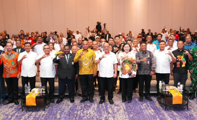 Gubernur Papua, Matius D. Fakhiri, membuka Musorprov KONI Papua di Kota Jayapura, Jumat (5/6/2026).