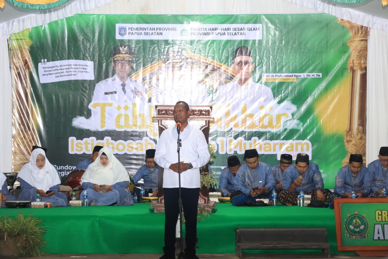 Gubernur Papua Selatan, Apolo Safanpo mengatakan semangat tahun baru islam 1 Muharram 1448 Hijriah momentum menyatukan perbedaan sebagai kekuatan. Foto: Ist