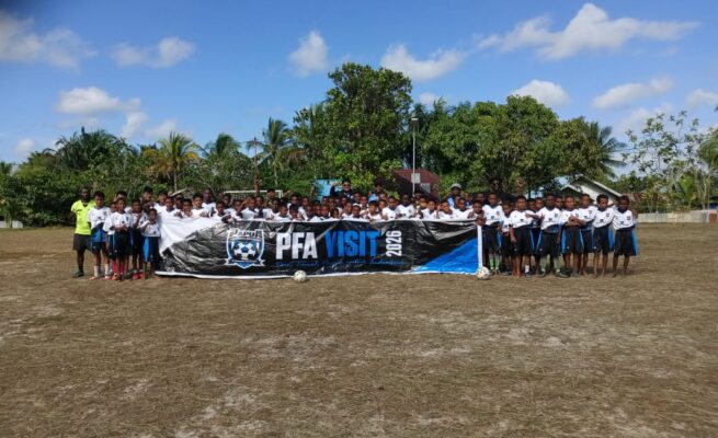 Seleksi pemain muda untuk Papua Football Academy (PFA) tahun 2026 di Kabupaten Mappi, Papua Selatan. Foto: Istimewa