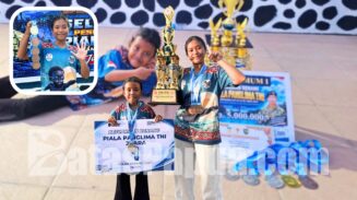 Duo kakak-adik asal Merauke, Papua Selatan, Aurila Aena dan Audeena, di Kejuaraan Renang Piala Panglima TNI yang berlangsung di Jayapura, Papua, pada 25–27 September 2026. Foto: Bataspapua.com