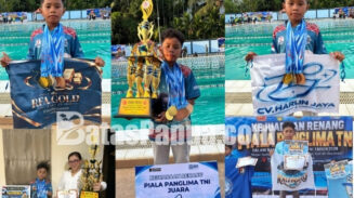 Perenang cilik asal Merauke, Papua Selatan, Muhammad Zaqwan Abrizam Said. Foto: Bataspapua.com/Ist