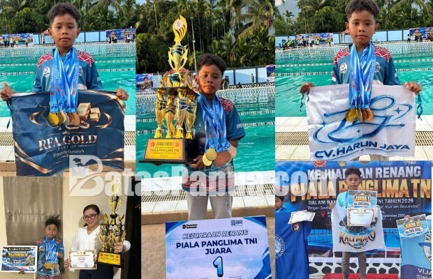 Perenang cilik asal Merauke, Papua Selatan, Muhammad Zaqwan Abrizam Said. Foto: Bataspapua.com/Ist