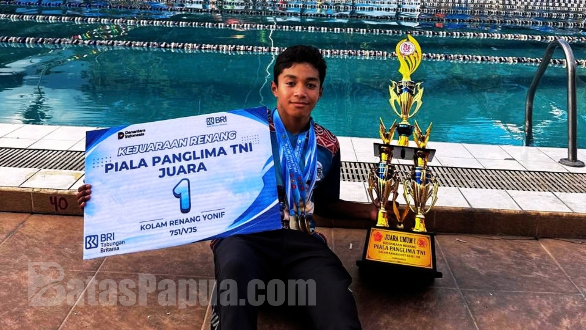 Rizky Aldrian Apriliano, kembali menunjukkan performa gemilang di arena renang tingkat regional. Foto: Bataspapua.com/Ist