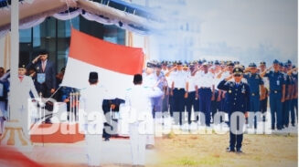Apolo Safanpo saat menjadi inspektur upacara peringatan Hari Perhubungan Nasional (Harhubnas) 2026 di halaman Kantor Gubernur Papua Selatan, Kamis (17/9/2026). Foto: Bataspapua.com/Ist