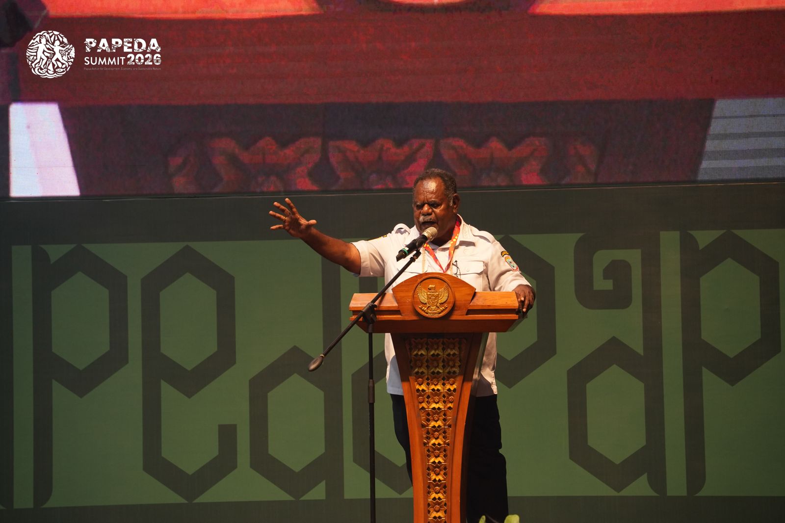 Gubernur Papua Barat Daya, Elisa Kambu, dalam acara PAPEDA Summit 2026 (Papua Action for Development, Economy, and Sustainable Nature)