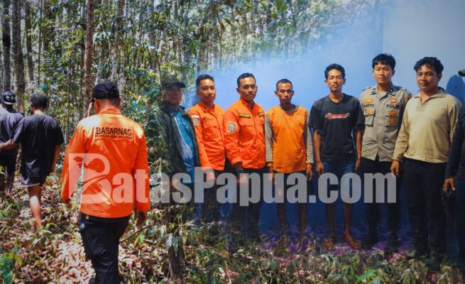 Warga Merauke, Nurkholis (40) dan Benyamin Klau (40) akhirnya ditemukan tim SAR Merauke. Foto.Bataspapua.com/ist